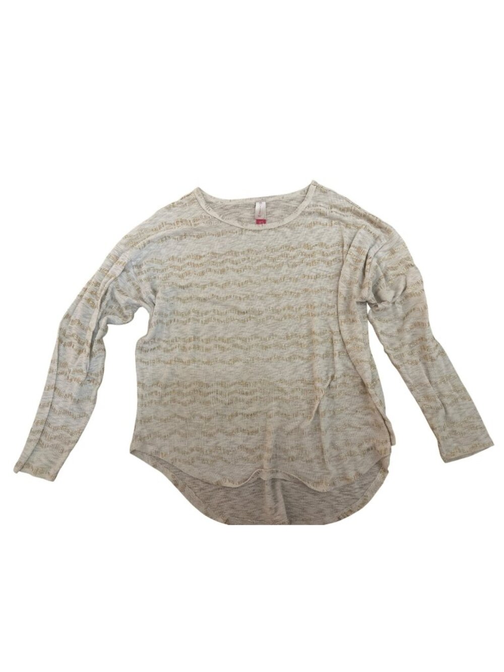 No Boundaries Womens Top Sweater Metallic Long-Sleeve XL Scoop Neck Lightweight